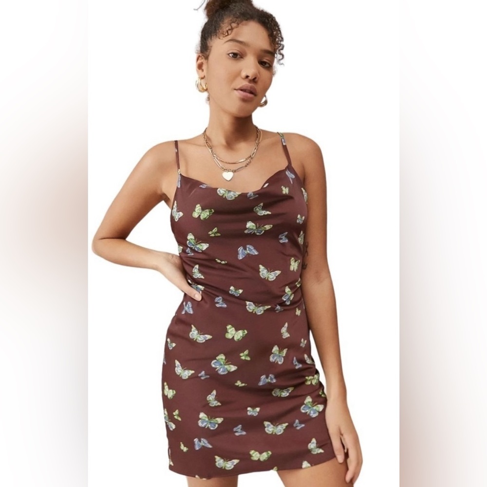 UO Satin Mini Butterfly Dress